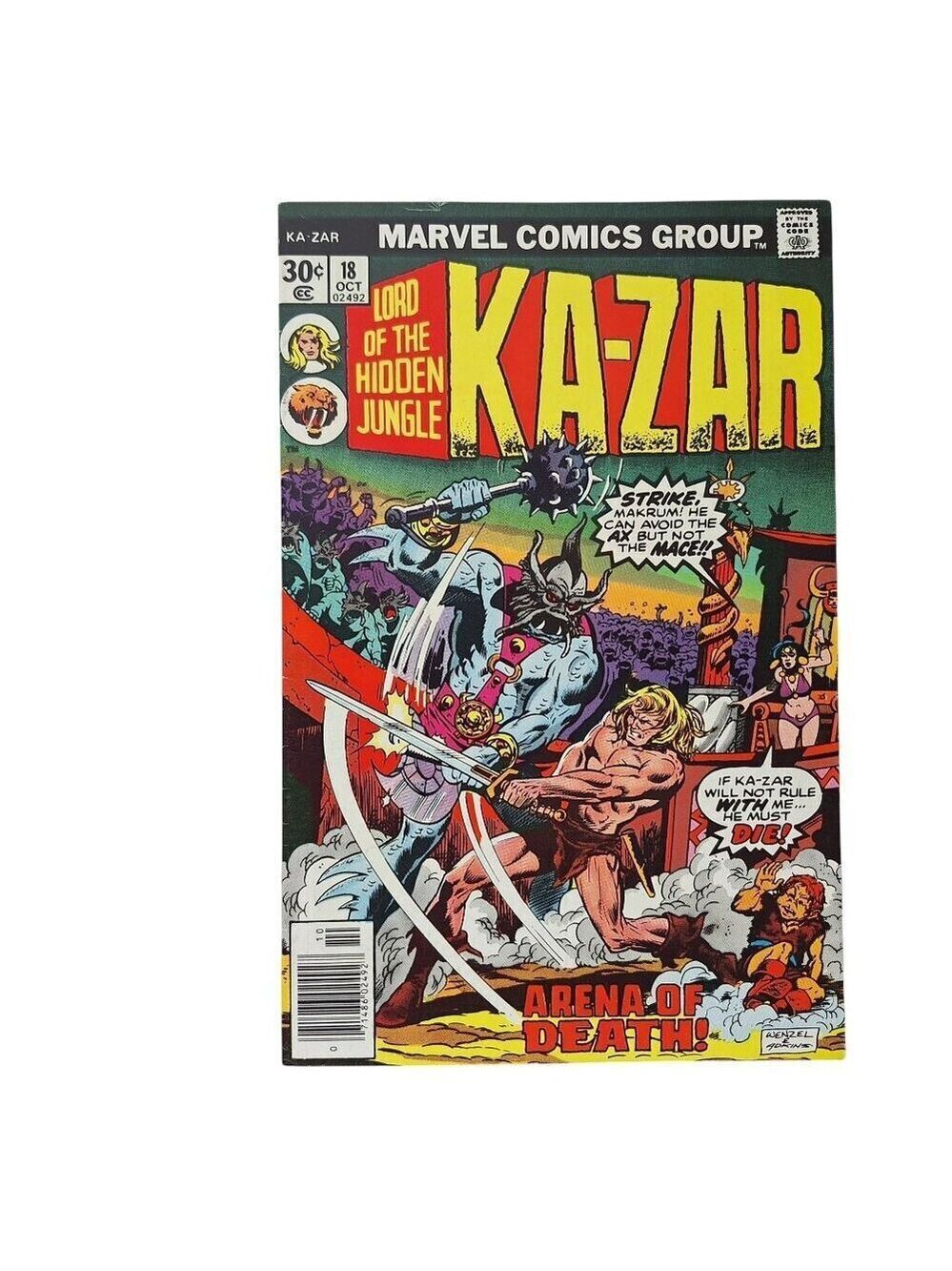 Marvel Ka-Zar Comic Book 18 1976